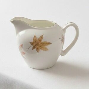 1950s  Royal Ming Japan Maple Leaves Creamer Fine China Gold Trim Autumn Decor